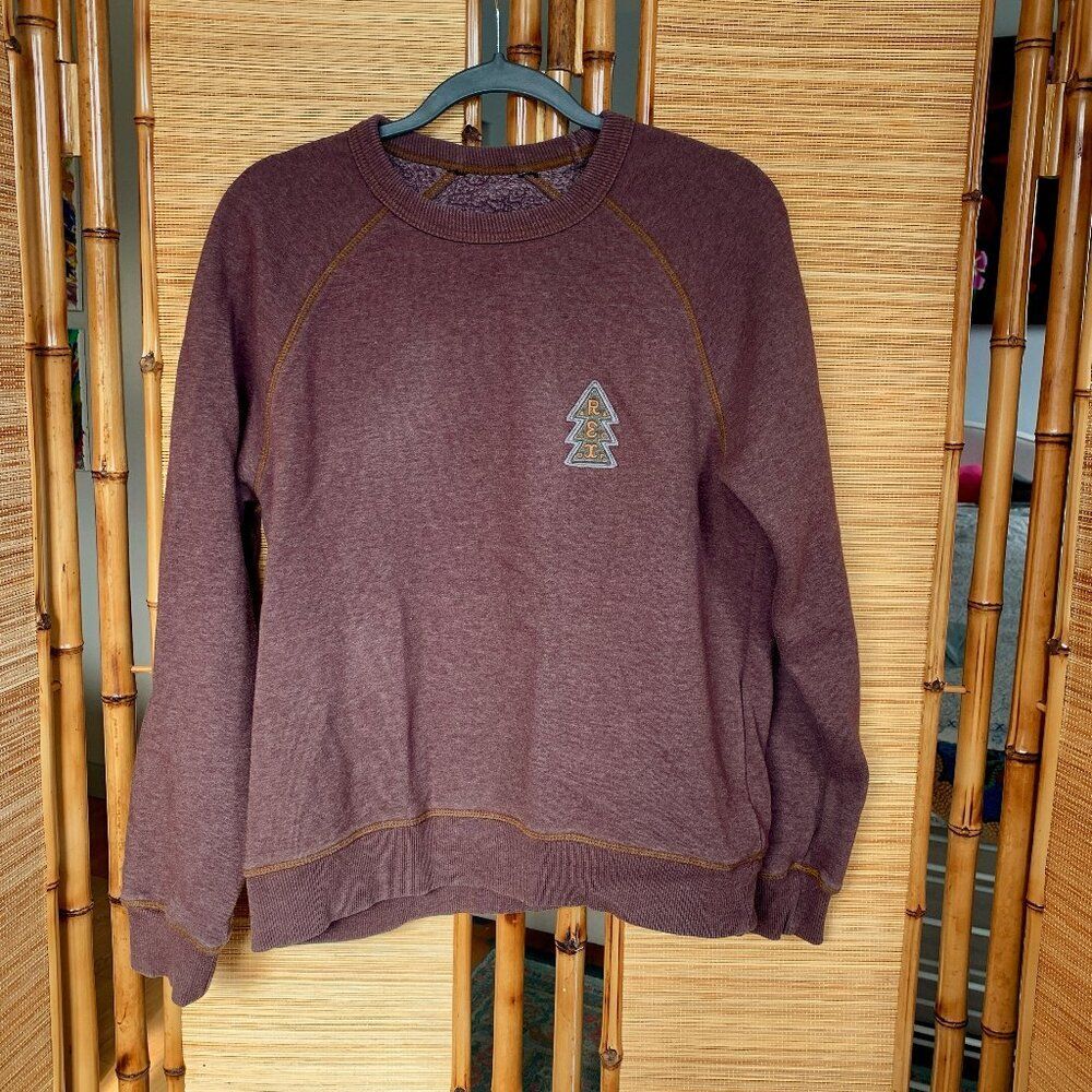 REI Unisex Brown Crewneck Treeverse Applique Sweatshirt Sz M